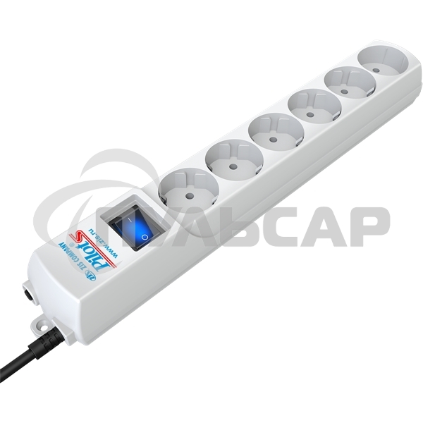 Сетевой фильтр Pilot S 5м (6 розеток) белый (коробка)