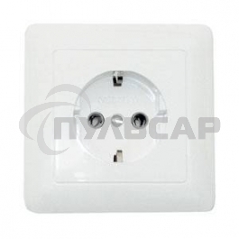 Розетка WESSEN RS16-134-BХИТ белый 1-я с/з 16А скрытый монтаж