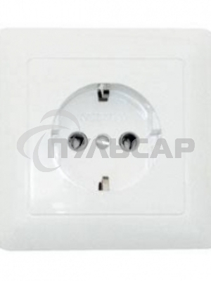 Розетка WESSEN RS16-134-BХИТ белый 1-я с/з 16А скрытый монтаж