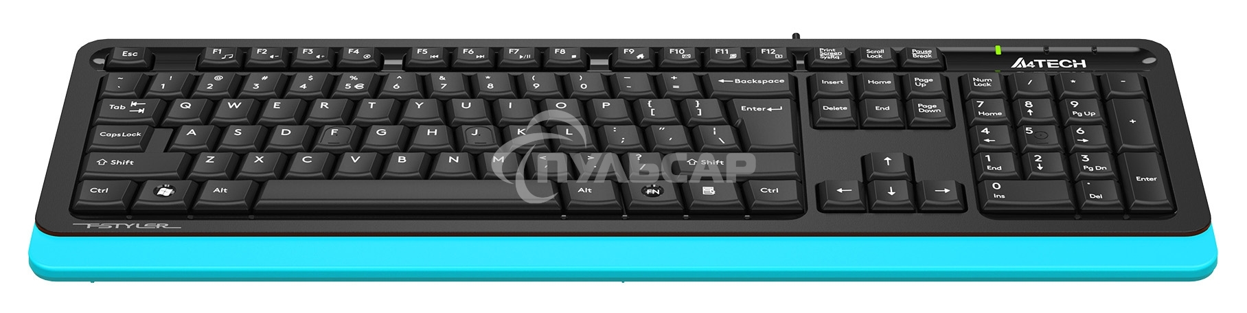 Клавиатура проводная A4Tech Fstyler FKS10, USB, черный/синий
