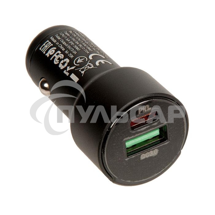 Автомобильная зарядка (от прикуривателя) HOCO Z42, PD20, QC3.0, один порт USB, один порт Type-C, черный