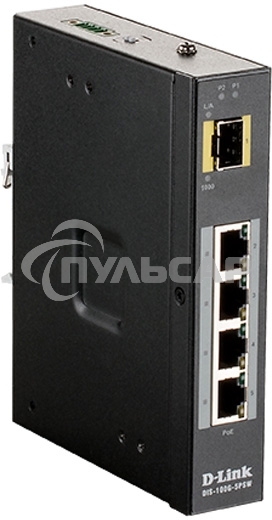 Коммутатор D-Link DIS-100G-5PSW/A1A Промышленный неуправляемый коммутатор с 4 портами 10/100/1000Base-T, 1 портом 1000Base-X SFP, функцией энергосбере
