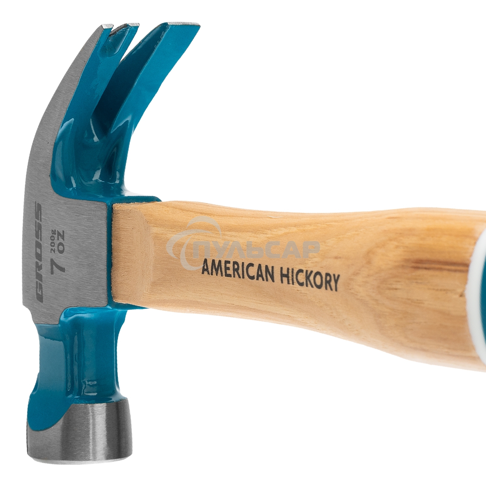 Молоток-гвоздодер GROSS 200 г угол 45 магнит обрезиненная рукоятка AMERICAN HICKORY 10414