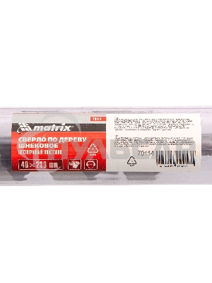 Сверло по дереву Matrix шнековое 40х230мм 6-гранный хвостовик