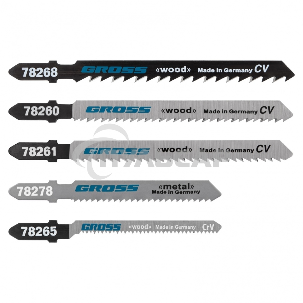 Набор полотен для электролобзика универсальный, 5шт., Gross