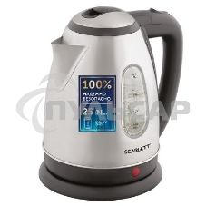 Чайник электрический Scarlett SC-EK21S88 1.8л. 2200Вт черный/серебристый (корпус: нержавеющая сталь)
