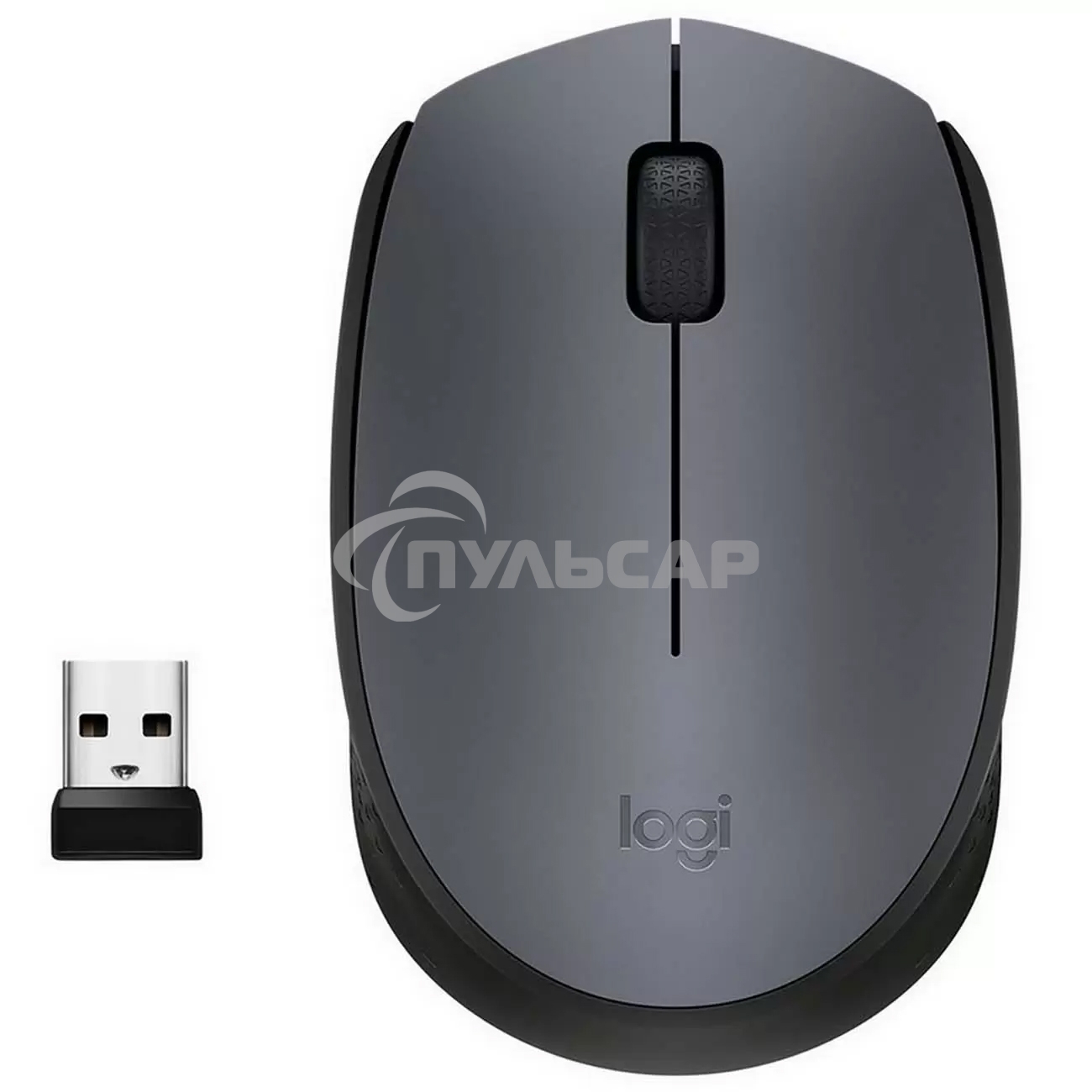 Мышь беспроводная Logitech M170 черный/темно-серый, 1000 dpi, радиоканал, USB, кнопки - 3
