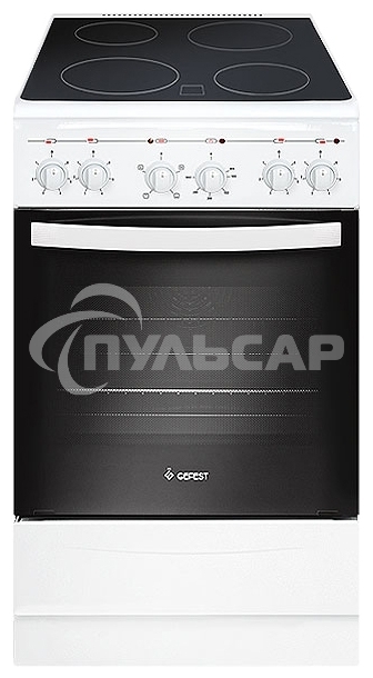 Плита электрическая Gefest 5160-01 0033 белый, конфорок 4 электрических, духовка 55 л, 50 см x 85 см x 58.5 см
