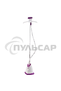 Отпариватель Galaxy Line GL 6211, белый с фиолетовым, стационарный, 2000 Вт, объем контейнера для воды 1,7 л, 3 режима отпаривания