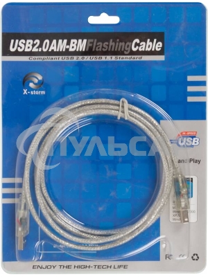 Кабель USB2.0 Ningbo USB A (m)/USB B (m) 1.8м подсветка