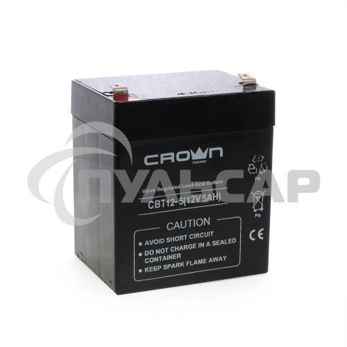 Батарея CROWN СВТ-12-5 (12V 5Ah) F2 срок службы 6 лет
