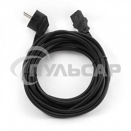 Кабель питания Cablexpert PC-186-VDE-3M, 3м, Schuko- C13, VDE, 10А, Сечение провода: 0,75 мм2, черный, с заземлением