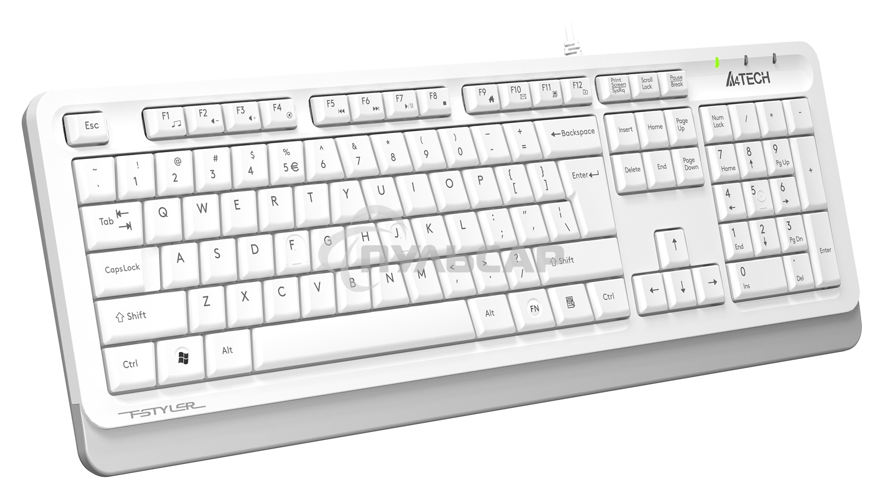 Клавиатура проводная A4Tech Fstyler FKS10, USB, белый/серый