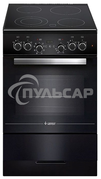Плита электрическая Gefest ЭП Н Д 5560-03 0057 черный, конфорок 4 электрических, духовка 55 л, 50 см x 85 см x 58.5 см