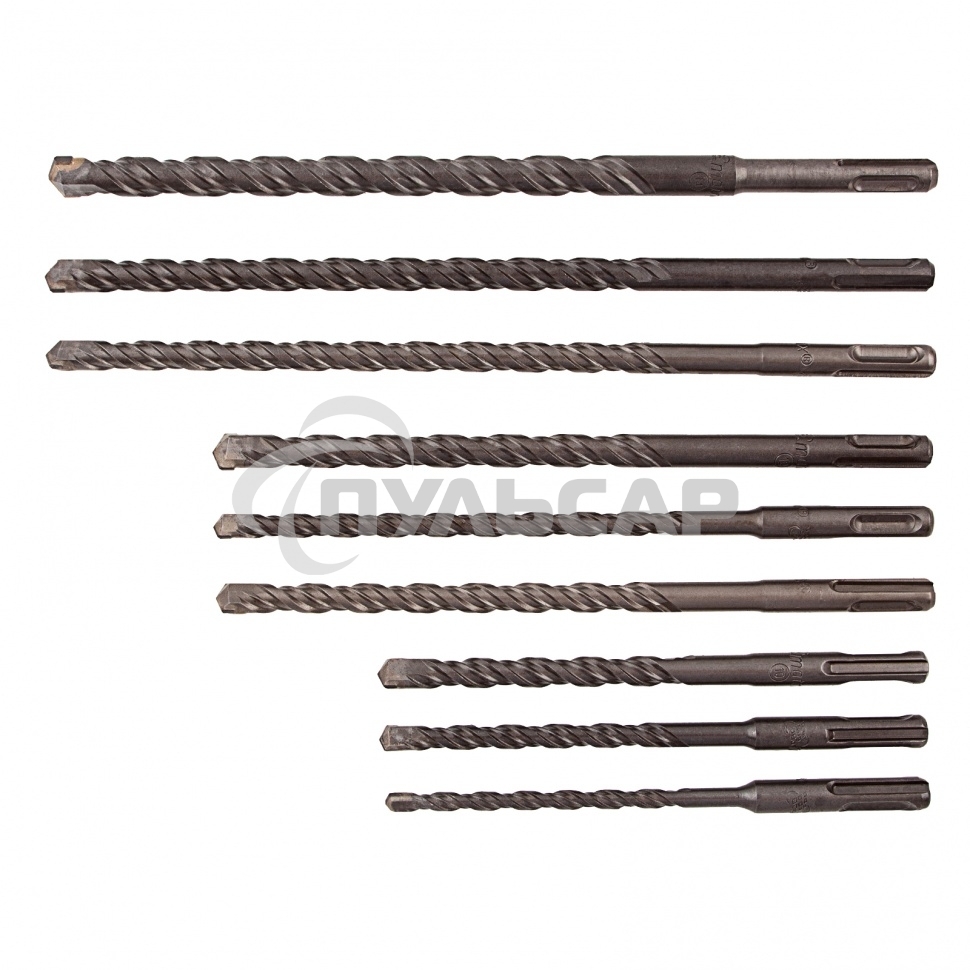 Набор буров Matrix по бетону, 6-8-10х160, 8-10-12х210, 10-12-14х260 мм, зубила 4шт., в боксе