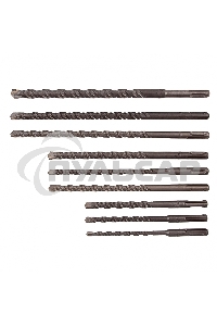 Набор буров Matrix по бетону, 6-8-10х160, 8-10-12х210, 10-12-14х260 мм, зубила 4шт., в боксе