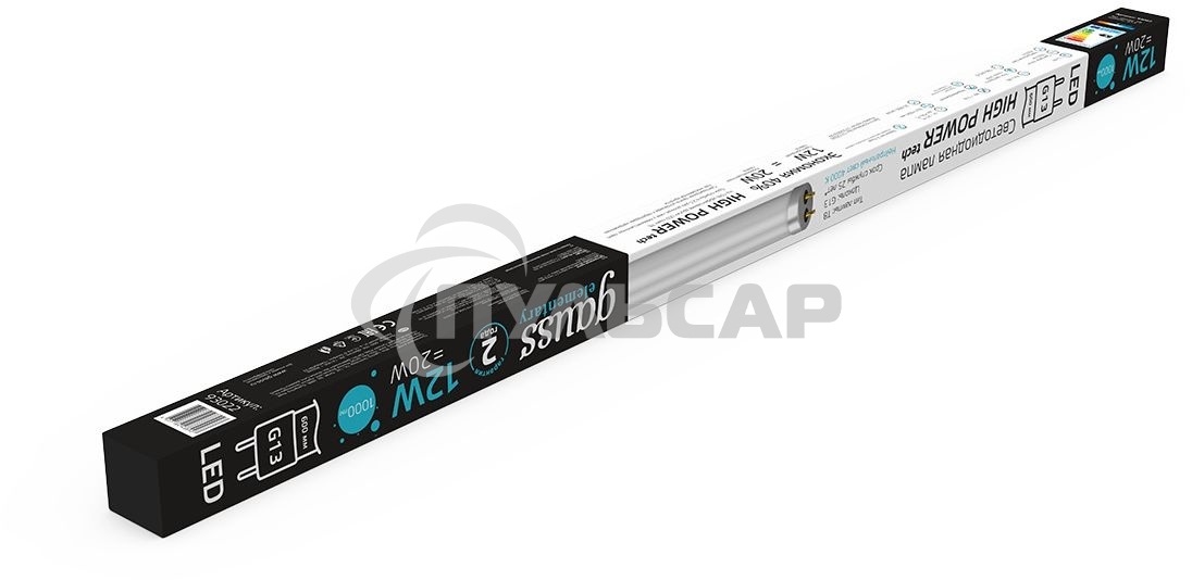 Лампа светодиодная Gauss Elementary T8 12Вт 4000К G13 1000лм 600мм стекло