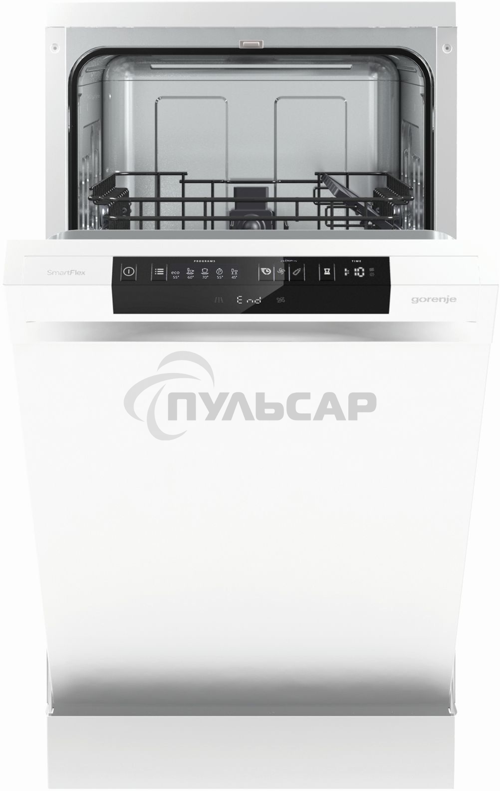 Посудомоечная машина, Gorenje GS531E10W, белая с черным, 44.8 см, 9 компл., 47 дБ, класс A++