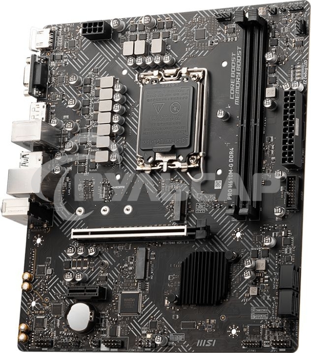 Материнская плата MSI PRO H610M-G, LGA 1700, Intel H610, 2xDDR5, 4xSATA, 1xM.2, 1xPCIe 4.0 x16, 1xPCIe 3.0 x1, 1xHDMI, 1xDP, 1xVGA, 1xRJ45 1Gb, 2xUSB-A 3.2 Gen 1, 4xUSB-A 2.0, 3x3.5мм, 7.1, mATX