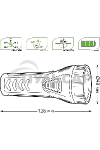 Фонарь ручной модель Gauss GFL101 1W 50lm lead acid 250mAh LED 1/10/120