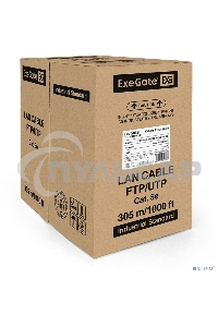 Кабель Exegate FTP 4 пары кат.5e Exegate медь, экран, 305м pullbox, серый