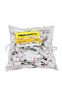 Разъем гнездо TV без пайки белый PROCONNECT