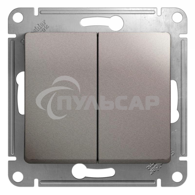 Механизм выключателя 2-кл. СП Glossa сх.5 10А IP20 10AX платина SchE GSL001251