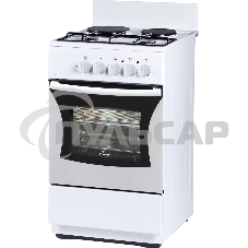 Плита комбинированная Flama RK 2201 W белый, конфорок 2 газовых и 2 электрических, духовка 50 л, 50 см x 85 см x 54 см