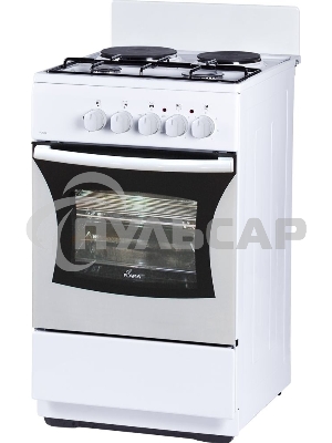 Плита комбинированная Flama RK 2201 W белый, конфорок 2 газовых и 2 электрических, духовка 50 л, 50 см x 85 см x 54 см