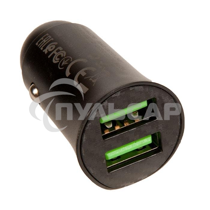 Авто ЗУ/ QC 3.0/ 2 USB/ HOCO HC-35027 Z39/ Выход: 5V_9V_12V, 18W/ черный