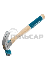 Молоток-гвоздодер,450 г, угол 45, магнит, обрезиненная рукоятка AMERICAN HICKORY GROSS