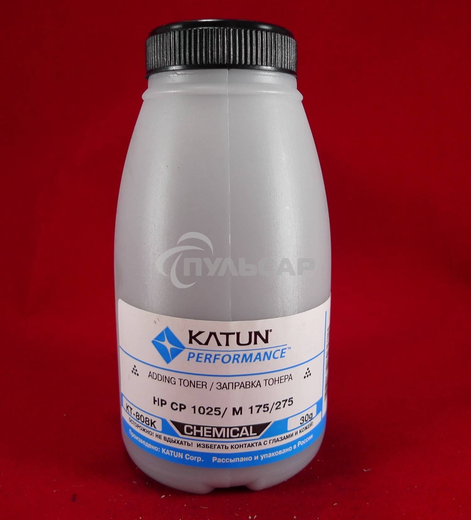 Тонер HP CP 1025/M 175/275 черный, химический (фл.30г.) Katun фас. Россия
