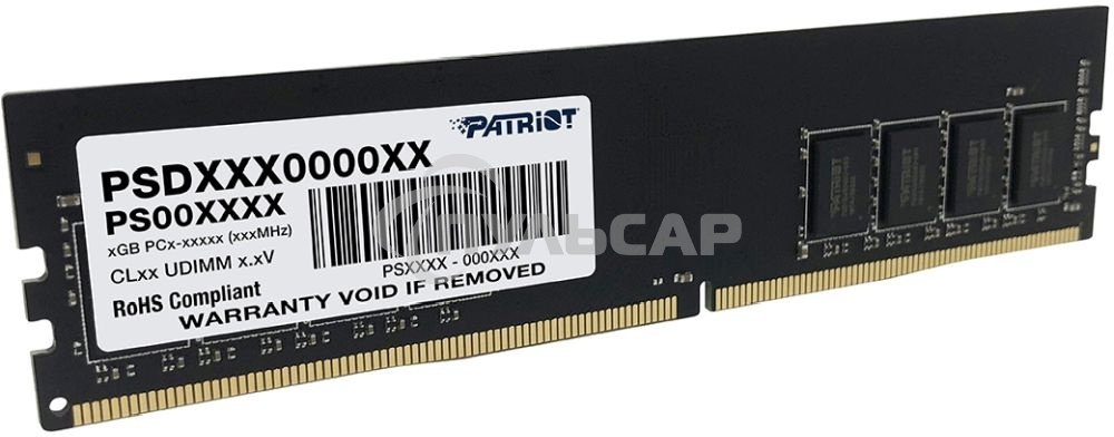 Оперативная память Patriot Signature, DDR4, 16Gb (1x16 Gb), 2666 MHz, CL19, DIMM