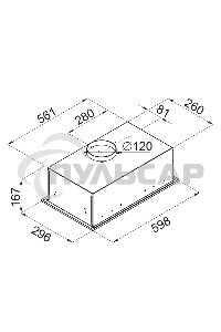 Вытяжка встраиваемая Maunfeld Crosby SINGL 60 нержавеющая сталь, 60 см, 850 куб. м/ч, 48 дБ