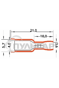 Разъем штекерный изолированный гнездо 4 мм 0.5-1.5 мм² (РШи-м 1.5-4/РШИм 1,25-5-4) красный Rexant