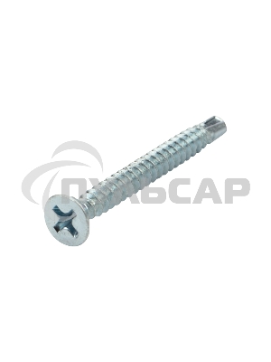 Саморез оконный KRANZ сверло, 3.9х38, белый цинк, короб (500 шт./уп.)