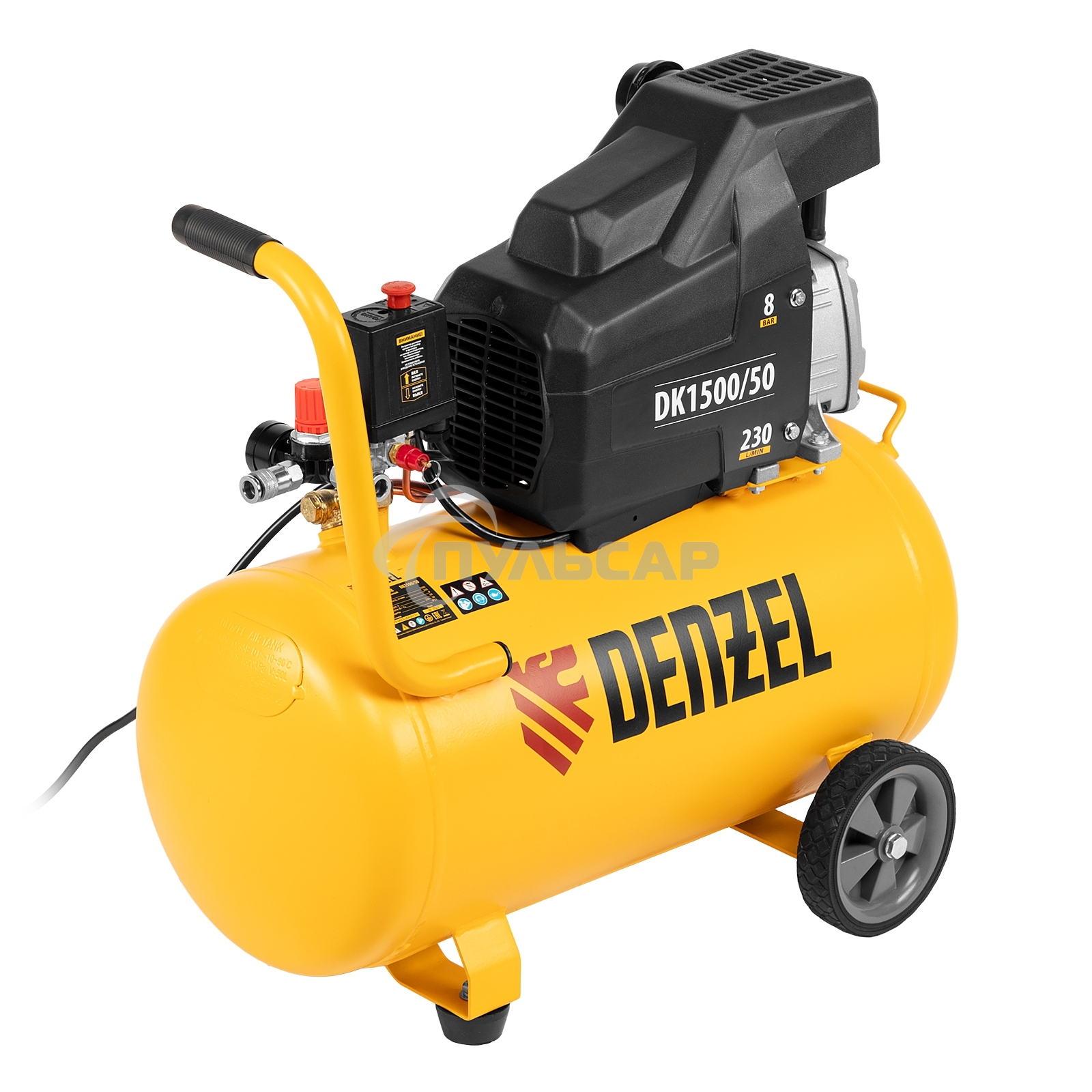 Компрессор Denzel воздушный DK1500/50,Х-PRO 1,5 кВт, 230 л/мин, 50 л 58064