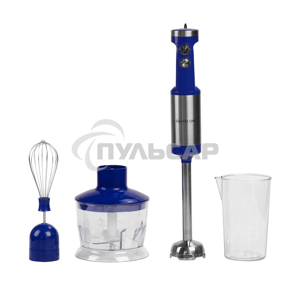 Блендер погружной Galaxy Line GL 2129, синий с серебристым, 900 Вт, 2 скорости и режим 