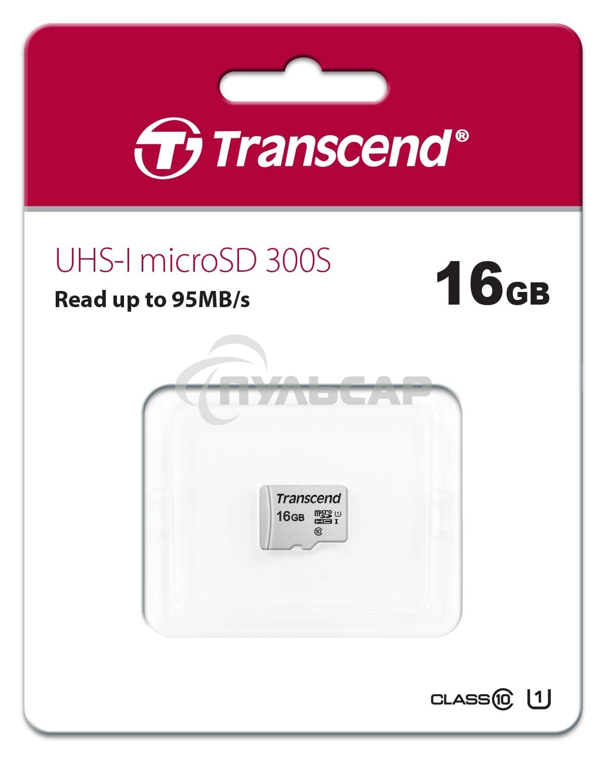 Флеш карта microSD 16Gb Transcend microSDHC Class 10 UHS-1 U1, (без адаптера), TLC