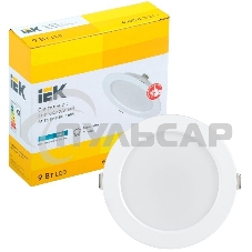 Светильник светодиодный Iek LDVO0-1612-09-4000-K01 ДВО 1612 белый круг 9Вт 4000К IP20 пластик. корпус, диам 118 мм
