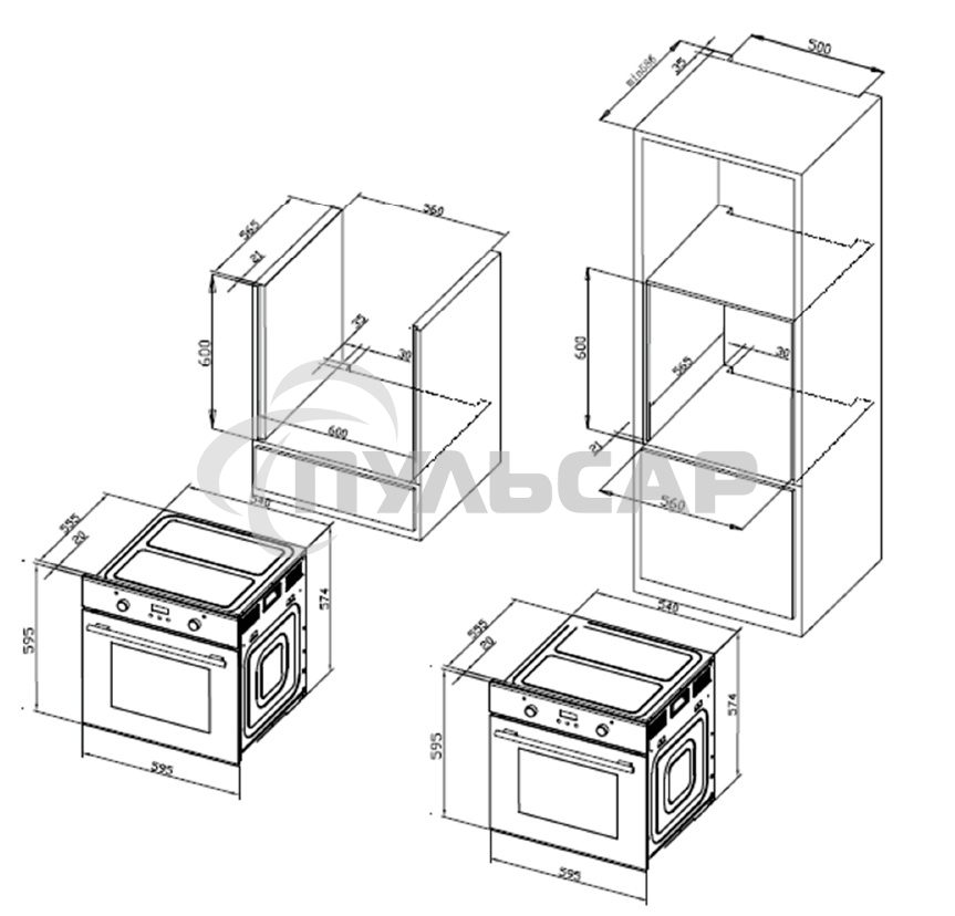 Духовой шкаф электрический Hyundai HEO 6630 BG черный, встраиваемый