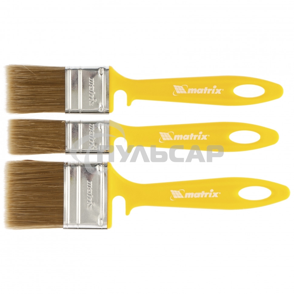 Набор кистей Matrix для лаков, 25 мм, 35 мм, 50 мм, искусственная щетина, пластиковая рукоятка 83367