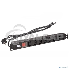 Блок ITK PH12-8C131 PDU 8 розеток C13 с LED выкл,1U, шнур 2м вилка нем.ст