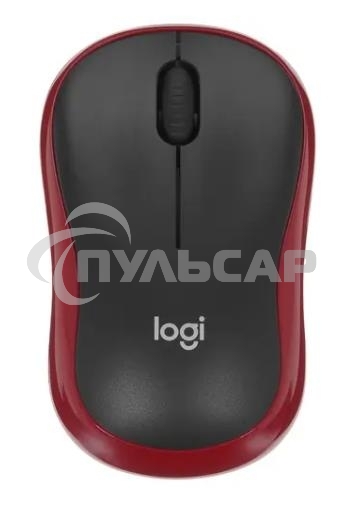 Мышь беспроводная Logitech M185, красный, 1000 dpi, радиоканал, USB, кнопки - 3