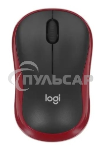 Мышь беспроводная Logitech M185, красный, 1000 dpi, радиоканал, USB, кнопки - 3