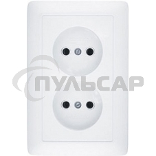 Розетка WESSEN RS16-235-BХИТ белый 2-ая б/з 10А скрытый монтаж