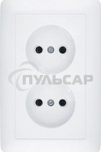 Розетка WESSEN RS16-235-BХИТ белый 2-ая б/з 10А скрытый монтаж