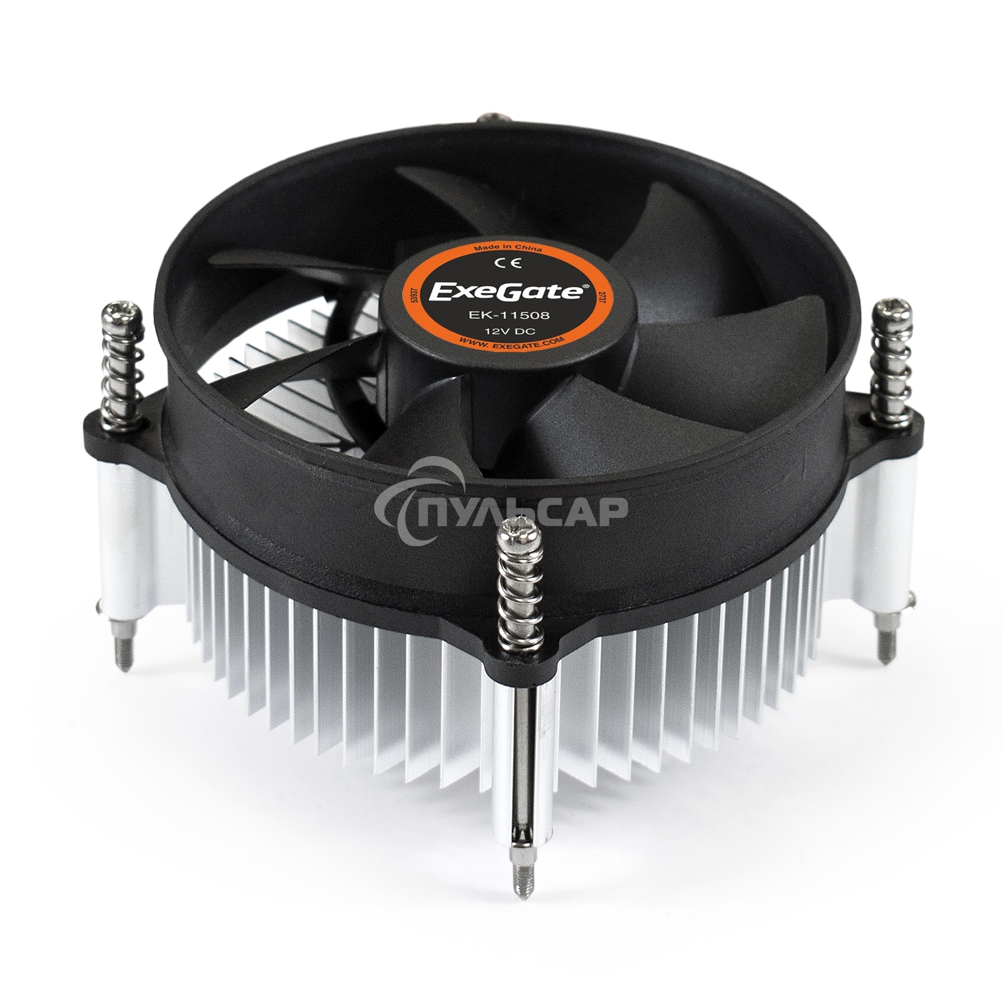 Кулер для процессора ExeGate EK-11508 серебристый/черный, 90 мм, алюминий, 2200 об/мин, 22 дБ, 3 pin, 75 Вт, 60 мм