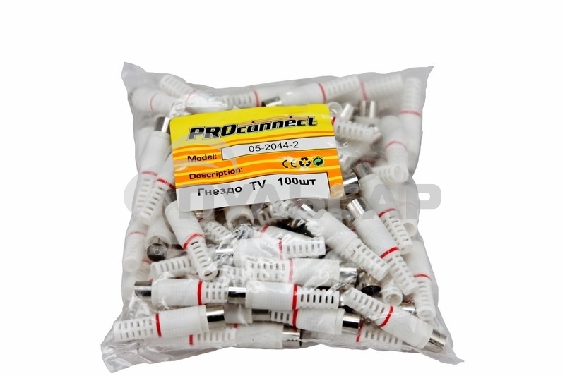 Разъем гнездо TV без пайки черный PROCONNECT