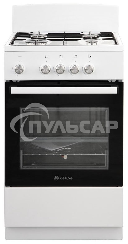 Плита газовая De Luxe 5040.48Г (Щ) белый, конфорок 4 шт, духовка 43 л, 50 см x 85 см x 50 см